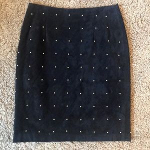 Black Suede Pencil Skirt